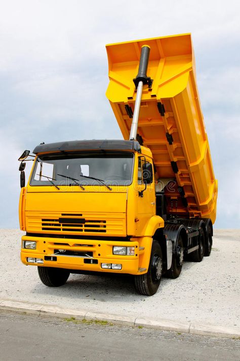 Tipper truck. Big yellow construction tipper truck discharging loads , #AFFILIATE, #Big, #yellow, #Tipper, #truck, #discharging #ad Tipper Lorry, Yellow Truck, Dumper Truck, Tipper Truck, Bee Keeper, Insurance, Stock Images, Bee, Art Drawings