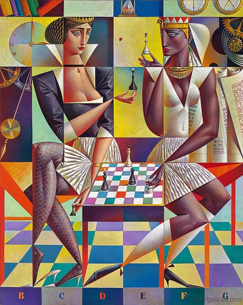 Georgy Kurasov, Cubist Artists, Playing Chess, Cubist Art, Socialist Realism, Cubism Art, Tableau Art, Georges Braque, Russian Art