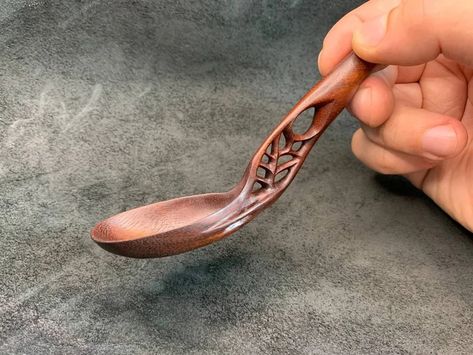 Custom Wooden Spoon. Handmade Wooden Spoon. Hand Carved Wooden - Etsy Canada Wooden Spoon Carving Tools, Wooden Spoon Dragon, Christmas Wooden Spoons Elf, Carved Wood Spoons, Spoon Carving Lap Bench, Woodcarving Long Handle Spoon To Eat With, Woodcarving Long Handle Spoon, Carved Wooden Spoons, Wooden Spoon Design