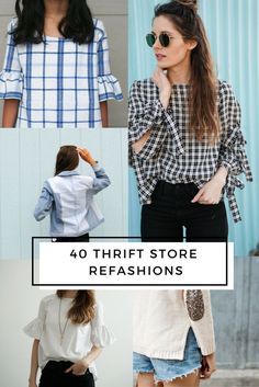 Thrift Store Clothes, Umgestaltete Shirts, Clothes Upcycle, Diy Summer Clothes, Thrift Store Outfits, Diy Clothes Refashion, Thrift Store Refashion, Upcycle Clothes Diy, Diy Clothes Videos