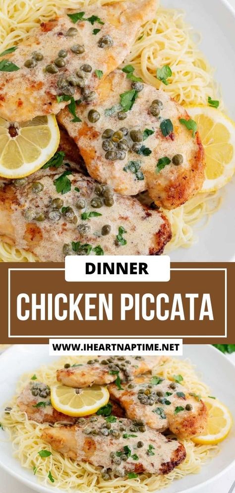 This creamy lemon chicken piccata recipe is an Italian classic made with tender pan-fried chicken cutlets in a lemon, butter caper sauce! It’s restaurant quality but easy to make at home. Chicken Cutlet Recipes Easy, Creamy Lemon Chicken Piccata, Lemon Chicken Piccata Recipe, Chicken Piccata Easy, Butter Caper Sauce, Chicken Piccata Pasta, Lemon Butter Caper Sauce, Asian Steak Bites, Fried Chicken Cutlets