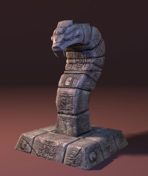 ArtStation - Maya snake statue Snake Statue, Stone Statues, 3d Object, Sculptures & Statues, Gi Joe, Stone Carving, Game Art, Concept Art, Digital Art