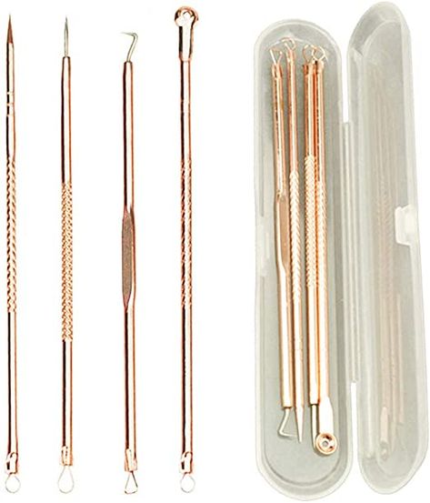 4 Pieces Acne Remover Tool Kit, Professional White and Blackhead Remover Pimple Popper Tool Kit Comedone Extractor Stainless Steel Facial Tools for Women and Men Skin Care Rose Gold BLUETOP: Amazon.ca: Beauty Men Skin Care, Pimple Popper Tool, Comedone Extractor, Facial Tools, Blackhead Remover Tool, Rid Of Blackheads, Tools For Women, Get Rid Of Blackheads, Remove Acne