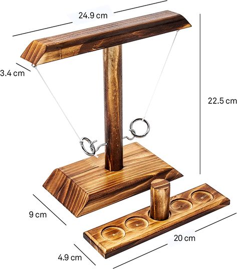 Ring Toss Game, Ring Toss with Shot Ladder, Fun Hook and Ring Game, Handmade Wooden Interactive Game for Home and Party Hook And Ring Game, Game Hook, Diy Yard Games, Ring Toss Game, Shoelace Patterns, Ring Game, Wood Games, Bar Games, Diy Wooden Projects