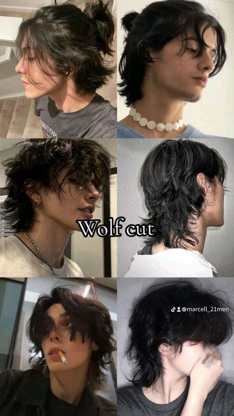 Long Wolfcut Haircut With Bangs, Short Grunge Hair, Haircut With Bangs, Wavy Hair Men, Long Wolfcut Haircut, Hair Inspiration Short, Wolfcut Haircut, Long Wolfcut, Haircuts For Wavy Hair