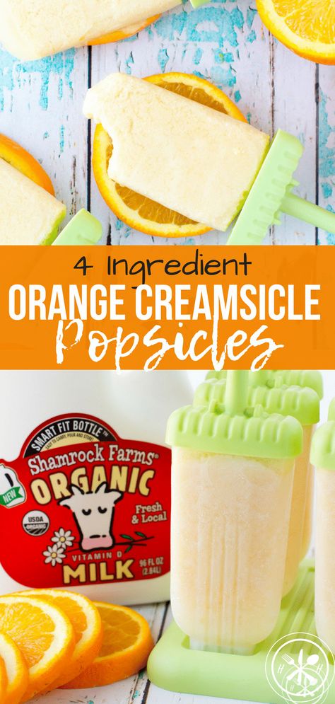 #AD These orange "creamsicle" popsicles are made with just four simple and nutritious ingredients, they are a healthy cold snack for the kids or for the adults! #HungerActionMonth #MilkDrive #GrandSlamGiveback Healthy Orange Creamsicle Popsicles, Orange Popsicle Recipes, Orange Creamsicle Popsicle, Creamsicle Popsicle, Nutritious Eating, Cold Snack, Cleaner Eating, Kids Homemade, Healing Recipes