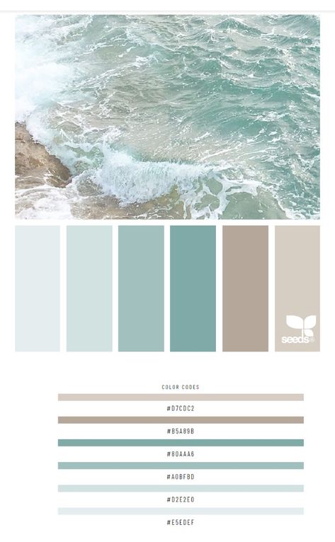 Beach Decor Color Palette, Beachy Decor House, House Interior Colours 2023, White And Seafoam Kitchen, Beach House Colours Scheme, Best Paint Colors For Beach House, Beachy Farmhouse Color Palette, Coastal House Interior Color Schemes, Beach House Indoor Paint Colors