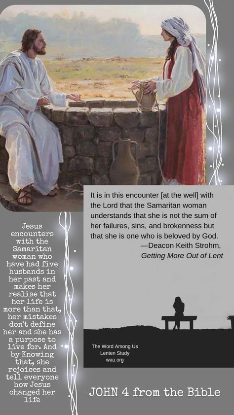 Samaritan Woman At The Well, Samaritan Woman, Woman At The Well, Bible Story, Bible Stories, Bible Art, The Well, Verses, Bible