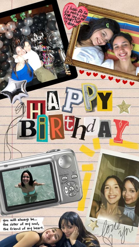 Birthday collage friendship Friends Collage, Birthday Bestie, Happy Birthday Bestie, Instagram Design Creative, Birthday Photo Collage, Happy Birthday Png, Online Scrapbook, Birthday Captions Instagram, Birthday Collage