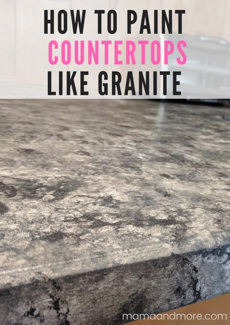 Marbling Countertops Diy, Painting Marble Countertops, How To Paint Formica Countertops, Paint Countertops Diy Laminate, Painting Formica Countertops, Painted Counters, Painted Countertops Diy, Painted Granite Countertops, Paint Granite