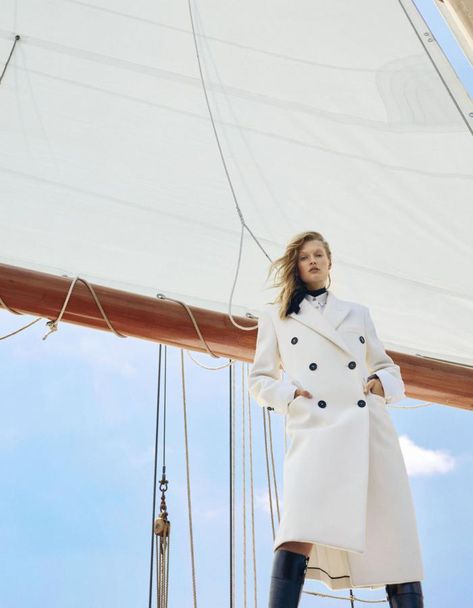 Boat Fashion Editorial, Yacht Fashion, Fashion Campaign, Boat Fashion, Toni Garrn, Campaign Fashion, Harper’s Bazaar, Fashion Catalogue, Nautical Fashion