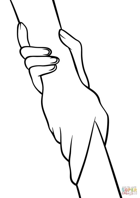 Helping Hand Drawing, Hands Coloring Page, Holding Hands Drawing, Brother And Sister Tattoo Ideas, Pencil Sketches Easy, Shark Coloring Pages, Body Shape Drawing, Anime Drawing Books, Body Pose Drawing