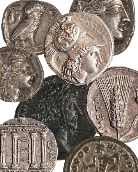 Skinner, Inc. on Instagram: “Coins and Currency at auction, open for bidding February 13-22. From ancient Greek and Roman coins with emphasis on strike and surface to…” Ancient Greek, Greek Coins Ancient, Kids Workshop, Ancient Greek Coin, Greek Coins, Workshop Ideas, Roman Coins, February 13, Historical Artifacts