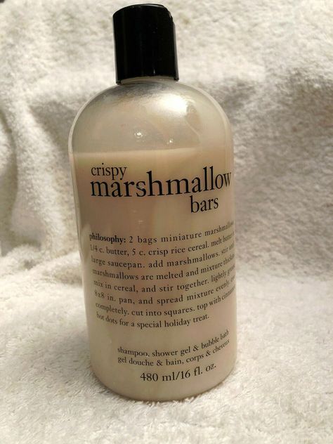 Crispy Marshmallow Bars Philosophy, Philosophy Shower Gel, Philosophy Products, Marshmallow Bars, Shower Skin Care, Body Smells, Smell Goods, Vanilla Girl, Healthy Skin Tips