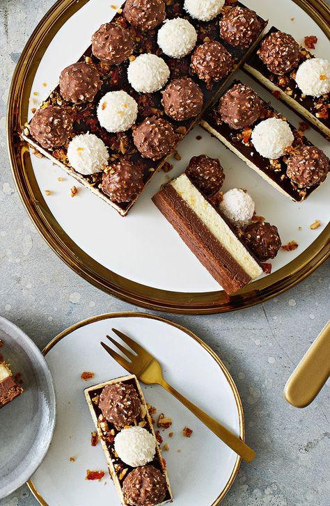 Dessert Slices, Brownie Slice, Slice Cake, Healthy Chocolate Slice, Chocolate Cake Slice, Chocolate Crackle Slice, Cake Slices, No Bake Chocolate Slice Recipe, Choc Caramel Slice