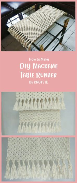 Useful DIY Macrame Table Runner Free Tutorial Ideas - Carolinamontoni.com Macrame Runner Diy, Macrame Table Runner Pattern Free, Macrame Placemat Diy Tutorial, Macrame Runner Table, Macrame Table Runner Diy Tutorial, Macrame Placemat Diy, Macrame Table Runner Pattern, Macrame Table Runner Tutorial, Macrame Table Runner Diy