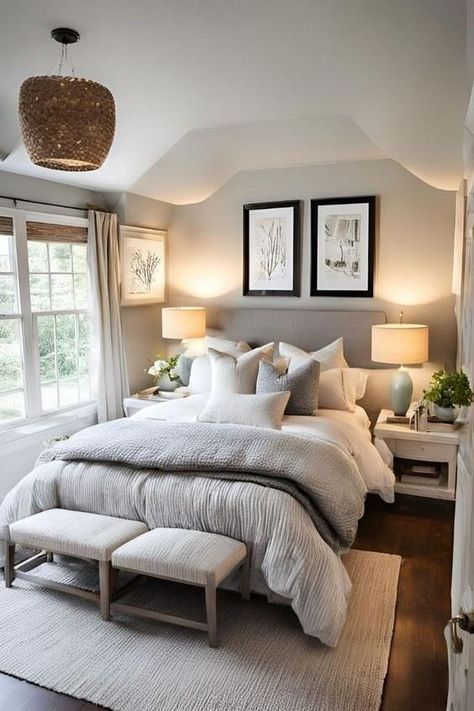 How To Furnish A Small Bedroom, Warm Guest Bedroom, Cozy Bedroom Master, Spare Bedroom Decor, Small Guest Bedroom Ideas, Modern Guest Bedroom, Small Guest Room, Small Guest Bedroom, Nyc Apt