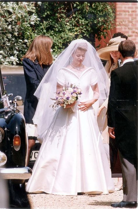 A history of royal weddings and dresses - from Grace Kelly to Sarah Chatto and Queen Letizia | Daily Mail Online Lady Diana Wedding Dress, Lady Helen Windsor, Queen Anne Wedding Dress, Princess Anne Wedding Dress, Queen Victoria Wedding Dress, Princess Anne Wedding, Queen Victoria Wedding, Royal Wedding Outfits, Diana And Charles