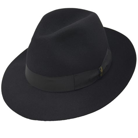 Borsalino Classic Fedora Hat - 5 colors Fedora Hat Design Ideas, Tiny Heist, Borsalino Hats, Mens Dress Hats, Sarah Bernhardt, Black Fedora Hat, Met Gala Outfits, Black Hats, Fedora Hat Men