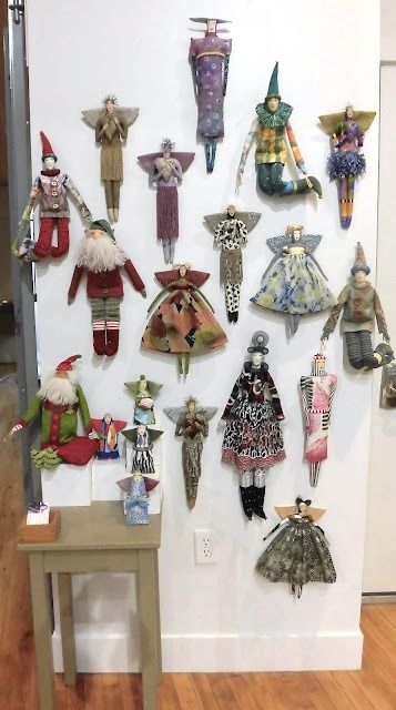 Art Dolls & Textiles by Jennifer Gould: 2022 Xmas Crafts To Make, Drawn Faces, Wool Fairy, Soft Sculpture Art, Fabric Art Doll, Assemblage Art Dolls, Sculpture Textile, Textile Art Dolls, 3d Collage