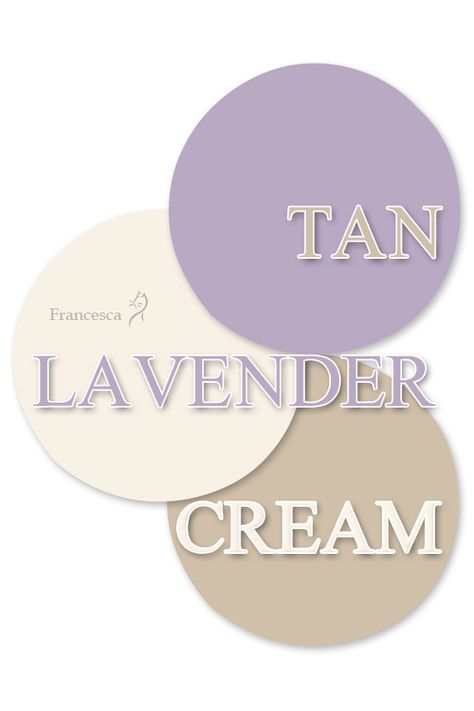 Cream Color Matching Colors, Lavender Color Combos Outfits, Lavender Neutral Color Palette, Lilac Beige Color Palette, Color Combinations With Lavender, Aesthetic Room Colour Combination, Lilac And Cream Colour Palette, Cream And Tan Outfit, Lavender And Cream Color Palette