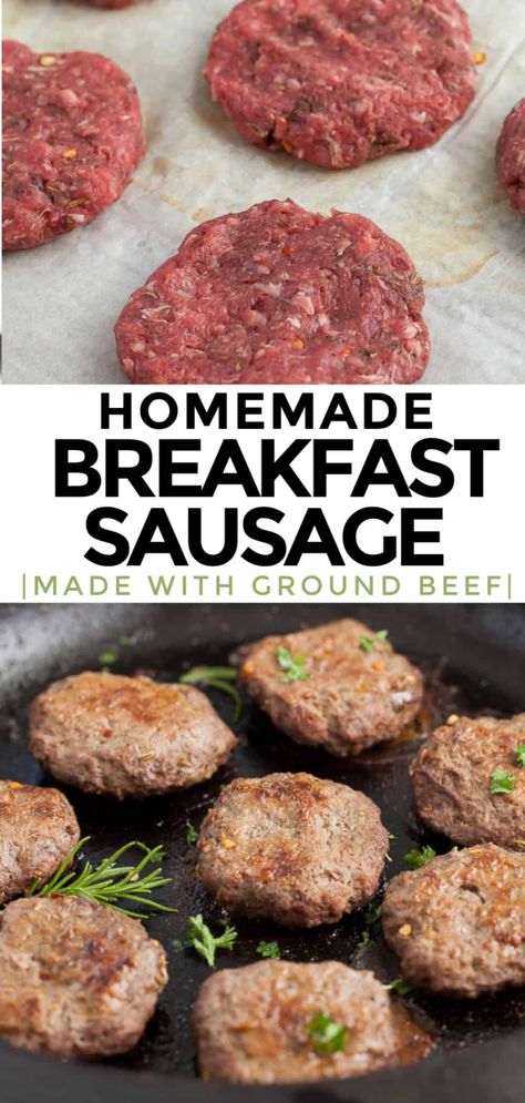 Breakfast Ideas Ground Beef, Breakfast Ground Beef Recipes, Breakfast Ideas With Ground Beef, Ground Beef Recipes Breakfast, Sausage Patty Recipes, Breakfast Ground Beef, Ground Beef Breakfast Recipes, Beef Breakfast Recipes, Beef Breakfast Sausage