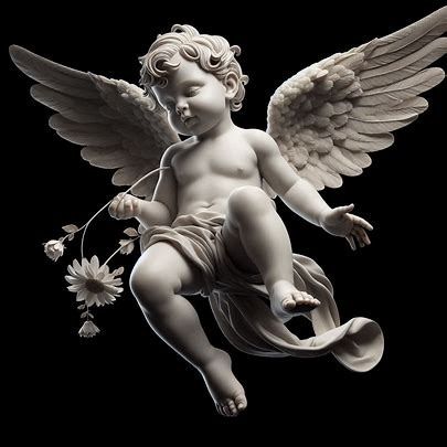 angel baby statue, cinema 4d, extremely realistic, with flower. flying angel - Image Creator from Microsoft Designer Flying Cherub Tattoo, Angel Baby Statue, Icarus Statue, Flying Cherub, Angel Tattoo Ideas, Angel Sculpture Art, Angels Tattoo, Baby Sculpture, Baby Angel Tattoo