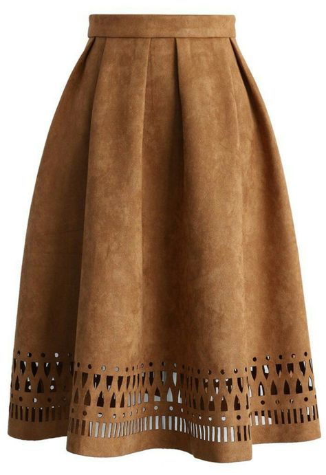 Tan Suede Skirt, Brown Pleated Skirt, Rok Midi, Brown Suede Skirt, Mid Calf Skirt, Eyelet Skirt, Calf Length Skirts, Tan Skirt, Brown Skirt