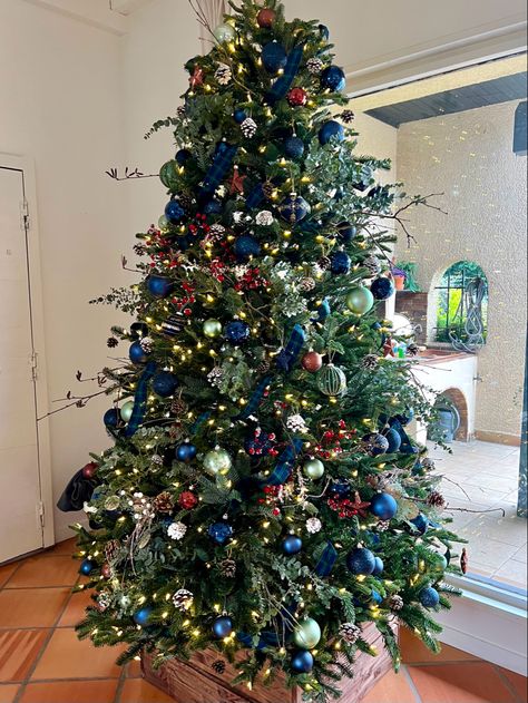 Navy Green White Christmas, Dark Blue And Green Christmas Tree, Blue Green And Red Christmas Tree, Navy And Green Christmas Tree, Blueberry Christmas Tree, Navy And Red Christmas Tree, Red Green And Blue Christmas Tree, Christmas Tree Blue And Red, Red Green Blue Christmas Tree