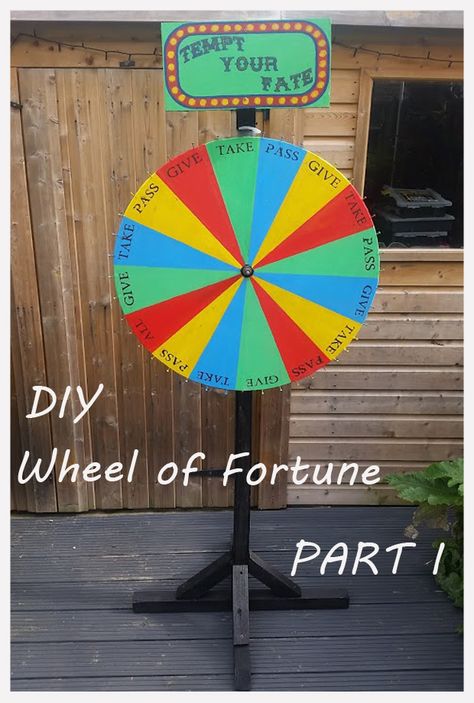 How to Make an Halloween Wheel of Fortune Drinking Game Prop PART I | Crafting Happiness Diy Wheel Of Fortune, Spinning Wheel Game, Diy Spinning Wheel, Wheel Of Fortune Game, Spinner Wheel, Prize Wheel, Drinking Games For Parties, Dude Perfect, Drinking Game