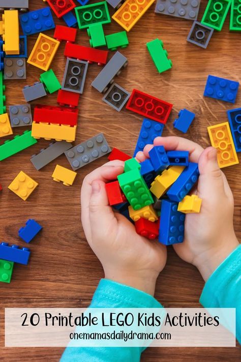 LEGO bricks are some of the best toys and I've rounded up 20 fantastic LEGO printables to inspire playtime and creativity. Printable Play Mat, Lego Coding, Lego Calendar, Lego Therapy, Lego Printables, Easy Kid Activities, Lego Mosaic, Lego Challenge, Lego Kits