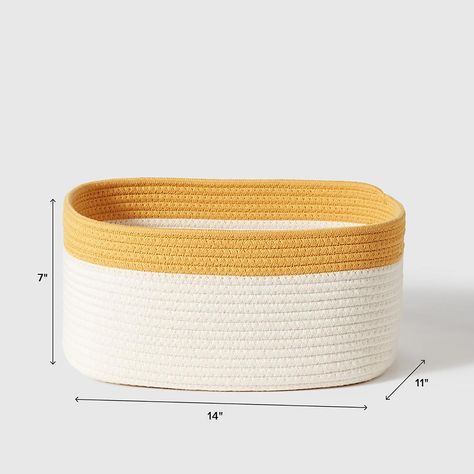 Marie Kondo Wheat Yellow Kawaii Cotton Rope Bin | The Container Store Kids Closet Storage, Yellow Kawaii, Toy Storage Solutions, Marigold Yellow, Delicate Clothes, Decorative Storage Boxes, Kid Toy Storage, Marie Kondo, The Container Store