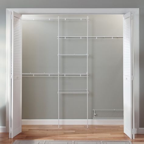 Arrives by Tue, Oct 19 Buy Closetmaid Closet Organizer Kit with Wire Shoe Shelf, 5' to 8', White at Walmart.com Closet Drawer System, Closet Organizer Kits, Closet Maid, Organiser Son Dressing, Closet Planning, White Closet, Closet Kits, Closet Renovation, Open Closet