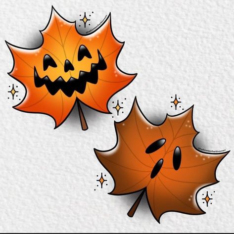 Vincent Maddox Halloween Inspo Drawings, Spooky Halloween Drawings, Pumpkin Leaf, Pumpkin Tattoo, Fall Clip Art, Halloween Rocks, Disney Tattoo, Spooky Tattoos, Adornos Halloween