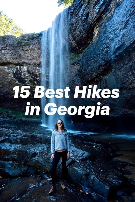 Interested in hiking in the state of Georgia? Here is a list of the 15 BEST hikes in Georgia that you absolutely cannot miss. Nature, North Georgia Hiking, Hikes In Georgia, Georgia Hiking Trails, Georgia Hikes, Georgia Hiking, Ga Mountains, Georgia Trip, Hiking In Georgia