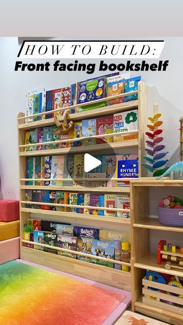 Joykids® on Instagram: "How to build the front facing bookshelf!

Thanks to Mr. @a.play.at.home.mum for the video" Front Facing Bookshelf, Bookshelf Diy, Bookshelves Diy, Front Face, Open Face, How To Build, Bookshelves, At Home, Nursery