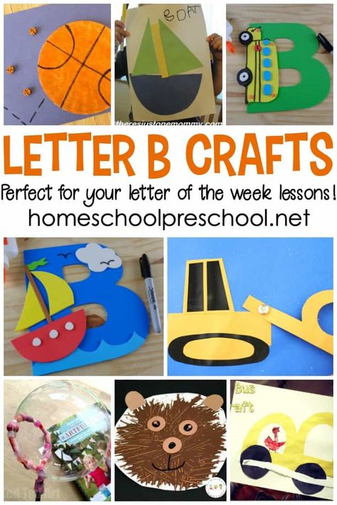 Don't miss this amazing collection of crafts to teach Letter B featuring 20 different "Bb" words! They're perfect for your Letter of the Week plans! Letter Bb Crafts For Preschool, Letter Of The Week B, B Activities, Preschool Letter B, Letter B Activities, Bus Crafts, Letter Learning, Alphabet Crafts Preschool, Abc Crafts