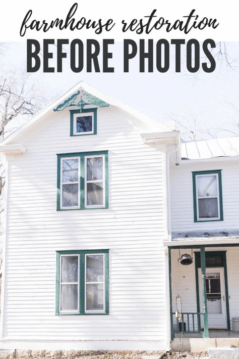 Restore Farmhouse, Victorian Farmhouse Interior, Victorian Farmhouse Exterior, Old Farmhouse Exterior, Modern Victorian Farmhouse, Old Farmhouse Remodel, Rustic Farmhouse Kitchen Ideas, Farmhouse Reno, White Farmhouse Exterior