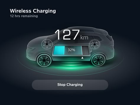 EV Wireless Charging by Alex Wang Car App, Car Ui, Electric Car Charging, Ev Charging Stations, Ev Charging, Dashboard Ui, Charging Car, Kid Friendly Trips, Car Dashboard