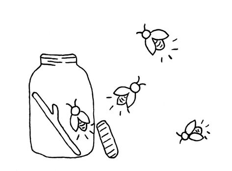 Fire Flies Drawing, Flying Bugs Drawing, Firefly And Star Tattoo, Firefly Tattoo Small Simple, Firefly Doodle, Small Firefly Tattoo, Lightning Bug Sketch, Firefly Tattoo Simple, Jar With Fireflies Tattoo