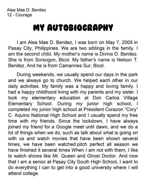 My Autobiography Student, Student Council Speech Examples, Autobiography Project, Student Council Speech, Autobiography Template, Intro Paragraph, My Autobiography, Inspirational Bulletin Boards, Autobiography Writing