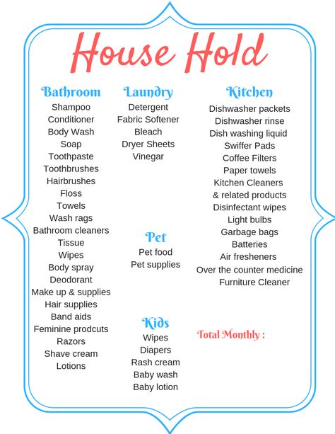 Household Essentials List, Household Items Checklist, New Home Essentials, Cleaning Supplies List, First Apartment Essentials, New Home Checklist, First Apartment Checklist, Apartment Checklist, House Essentials