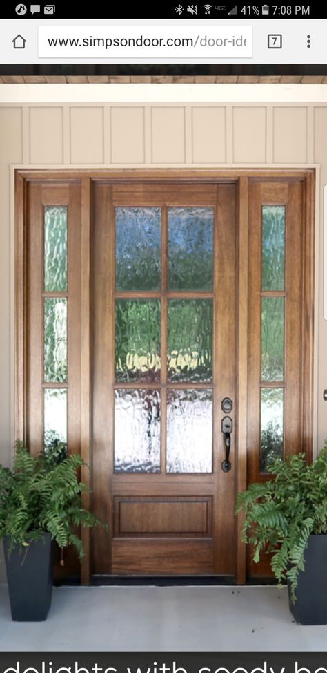 Double Door Entryway With Side Windows, Window By Front Door, Rustic Entry Door, Single Entry Door With Side Lights, Wood Look Front Door With Sidelights, Front Door Package, Style Front Door Entrance, Single Wood Front Door With Windows, Big Wooden Doors Front Entry