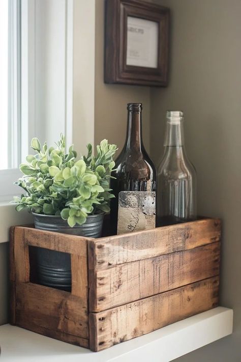 "Turn old crates into stylish storage with DIY Upcycled Wooden Crates! 🛠️📦 Perfect for adding a rustic, eco-friendly touch to your home. 🌟✨ #UpcycledCrates #DIYProjects #RusticDecor" Old Crate Ideas Decor, Wood Crate Storage Ideas, Ideas For Wooden Crates, Wooden Crate Decor Ideas, Wooden Crate Ideas Home Decor, Soda Crate Ideas, Crate Decor Ideas, Wooden Crate Painting Ideas, Wood Crate Ideas