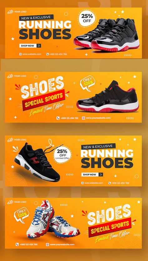 Shoes Facebook Timeline Covers Banner Template PSD Nature Facebook Cover, Banner Snack, Site Design Website, Photography Name Logo, Shop Banner Design, Website Banner Design, Shoe Poster, Banner Web, Facebook Cover Template