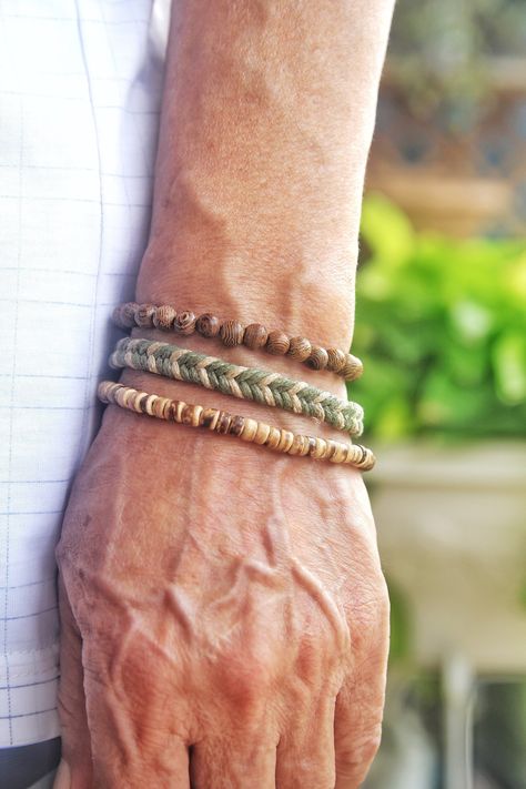 Mens bracelet set, Beach Bracelets, Summer Bracelets for Women and Men, Beaded Bracelets, Surfer bracelets, Yoga Boho Beaded Bracelet Bracelets Surfer, Mens Surfer Style, Surf Bracelets, Mens Bracelet Set, Bracelets Summer, Leather Studio, Personalized Leather Gifts, Surfer Bracelets, Boho Men