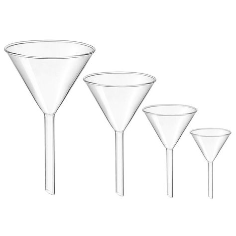 Glass funnels for easily pouring liquids into | #Stem_Experiments #Chemistry_Gifts #Chemistry_Experiments #Thermal_Expansion Stem Experiments, Chemistry Gifts, Chemistry Experiments, Thermal Expansion, Teaching Supplies, Small Bottles, Mini Bottles, Kitchen Tools And Gadgets, Kitchen Bar