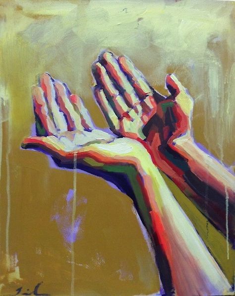 Hands With Paint On Them, Colorful Hand Painting, Abstract Hands Art, Hand Painting Reference, Oil Painting Of Hands, How To Paint A Hand, Watercolor Hand Painting, Abstract Hand Art, Hands In Art