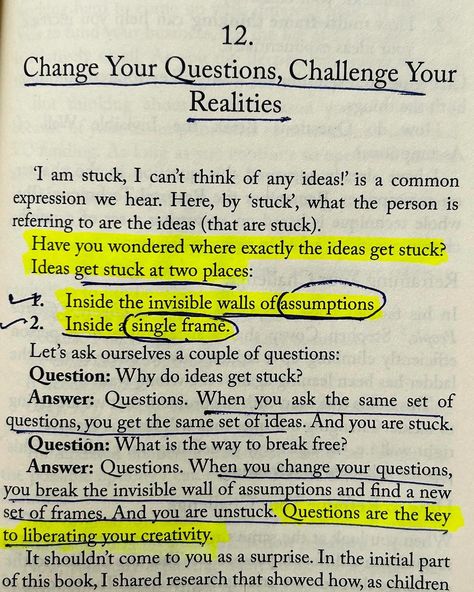 ✨Have you noticed how some people get successful by bringing crazy yet creative ideas and how some fail in it? You will think that some people are gifted, but that’s not truth. Each one of us have ideas in our mind, what’s different is that we feel stupid having that crazy idea. Our conventional thinking holds us back and makes us doubt our thoughts and then with time we experience creativity block because we never let our brain be more creative and shut the creativity down. ✨The book ‘Idea... Be More Creative, Empowering Books, Working On Me, Life Skills Activities, Crazy Ideas, Your Crazy, Books For Self Improvement, Inspirational Books To Read, Get My Life Together