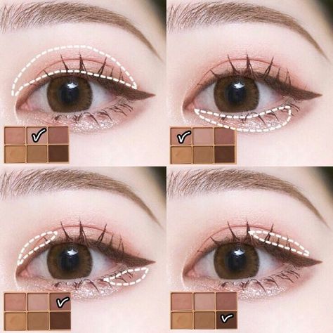 Make Up Yeux, Kawaii Makeup, Korean Eye Makeup, Ulzzang Makeup, Makeup Tutorial Eyeshadow, Japanese Makeup, Makeup Gift Sets, Pinterest Makeup, Lots Of Makeup